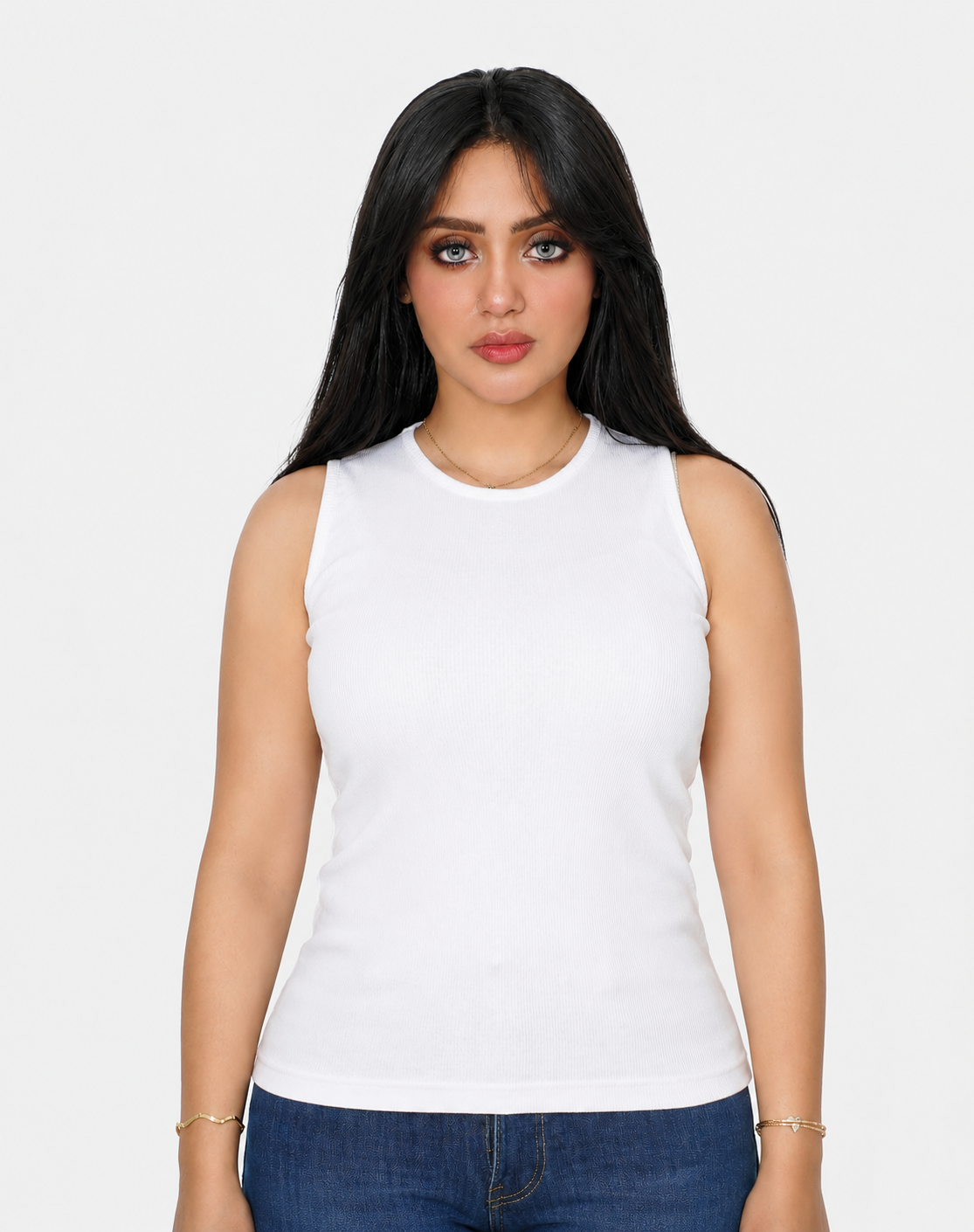 Cotton Ribbed Sleeveless Top