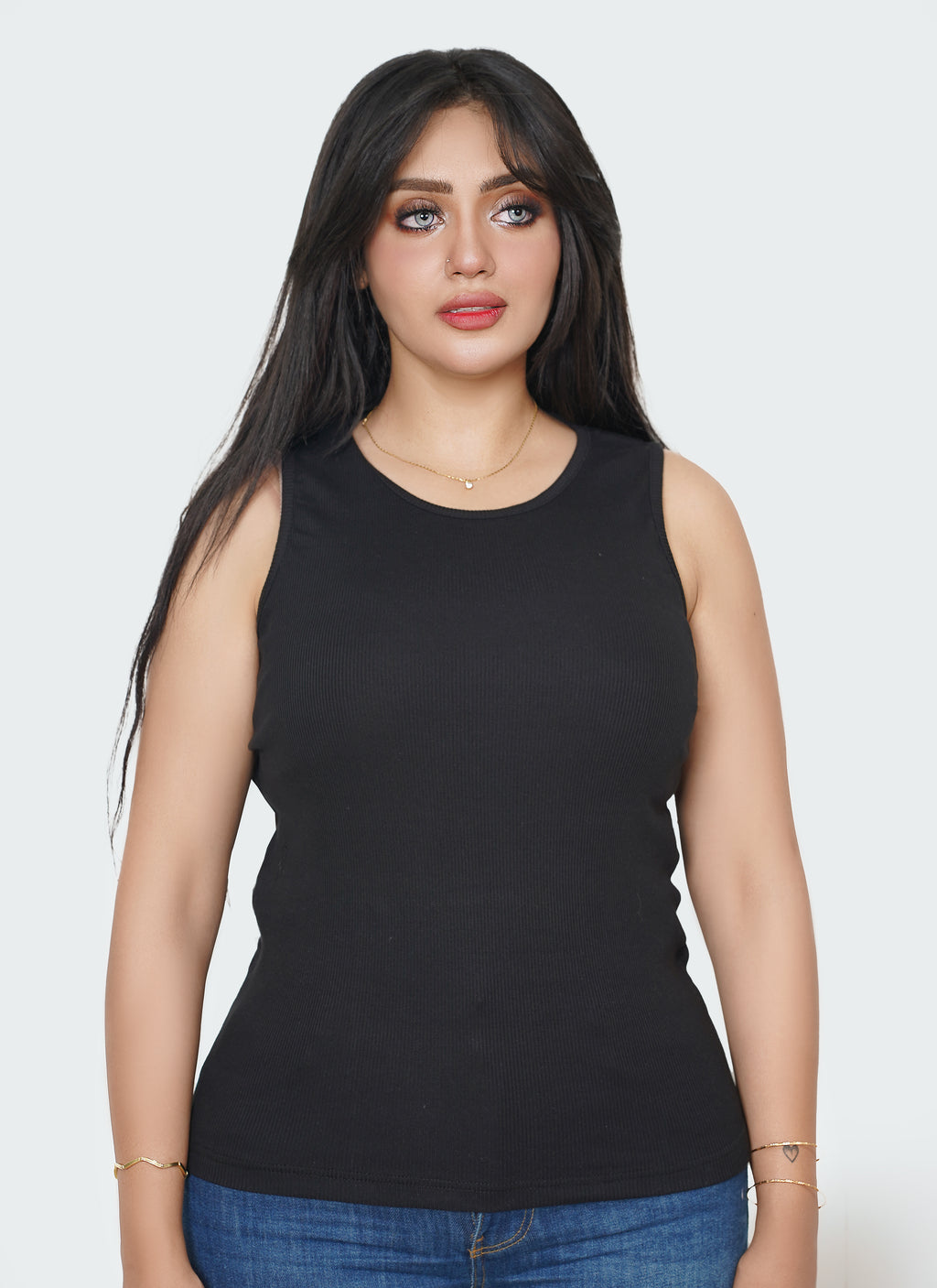 Cotton Ribbed Sleeveless Top