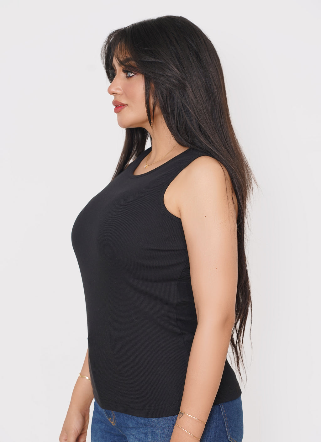 Cotton Ribbed Sleeveless Top