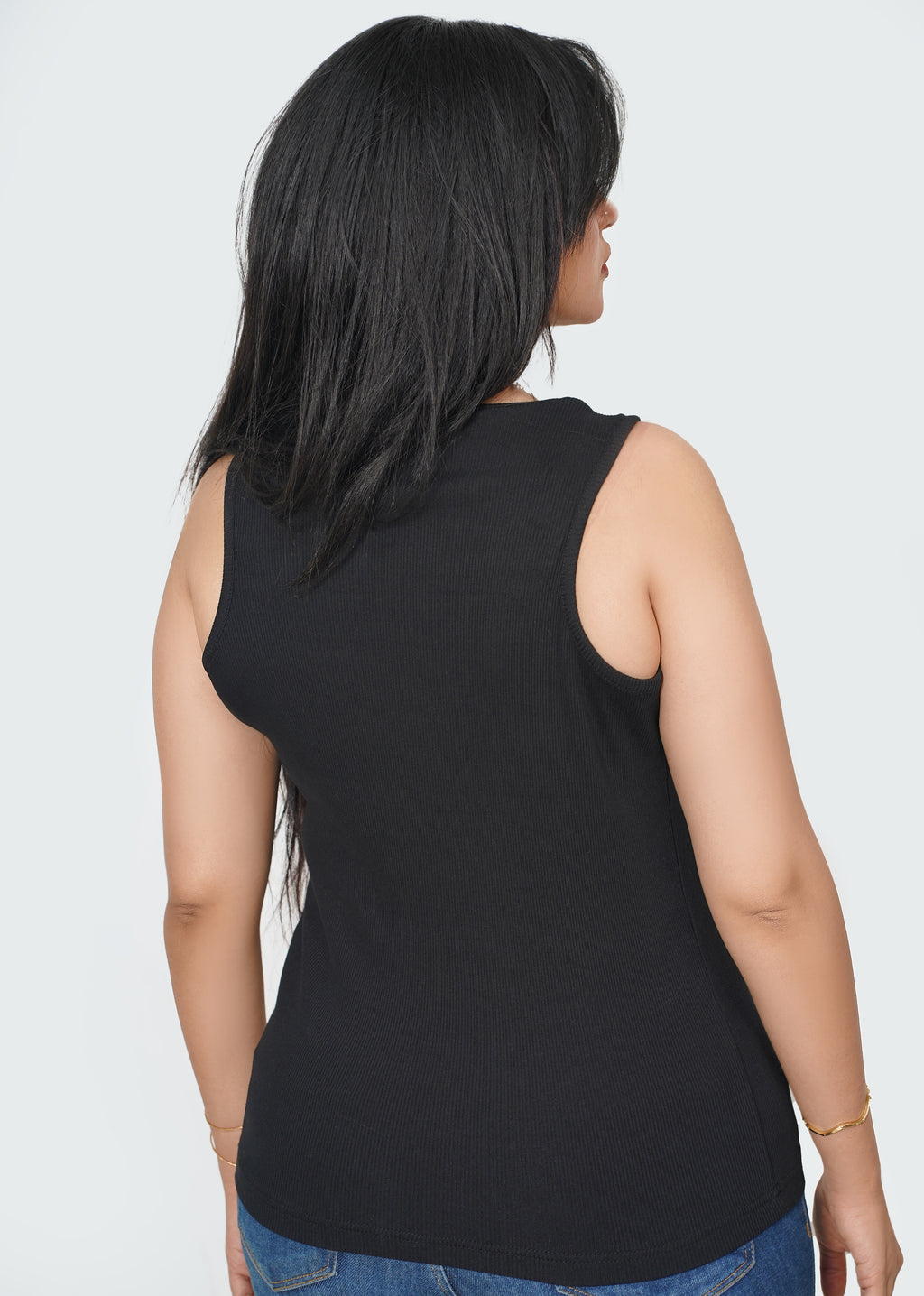 Cotton Ribbed Sleeveless Top